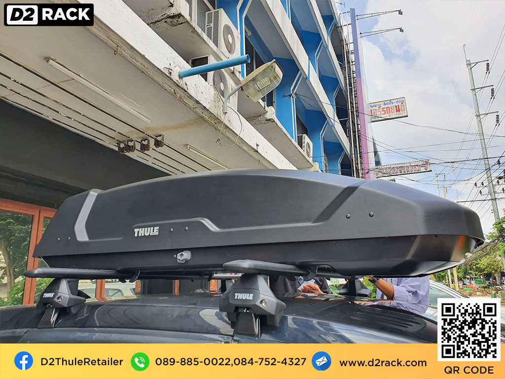 ขาย roofbox thule Force XT L ที่วางของบนหลังคา กล่องสัมภาระบนหลังคา กล่องเก็บของติดรถยนต์ : ผลงานติดตั้ง กล่องหลังคารถยนต์ roof box Honda CRV G5 ซีอาร์ว