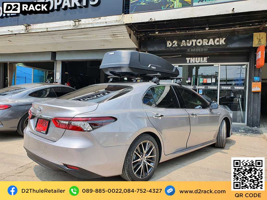 กล่องวางของบนหลังคา THULE Force XT M ขาย roofbox มือสอง กล่องติดหลังคาคารถ ที่เก็บของบนหลังคา : ผลงานติดตั้ง กล่องหลังคารถยนต์ roof box Toyota Camry โตโยต้า คัมรี่