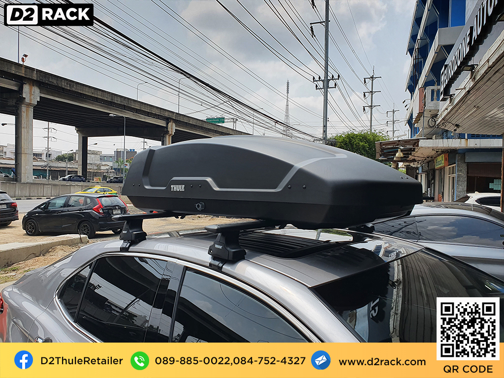 กล่องติดหลังคารถ THULE Force XT M roof box ราคาถูก ที่วางของบนหลังคา กล่องหลังคารถ : ผลงานติดตั้ง กล่องหลังคารถยนต์ roof box Toyota Camry โตโยต้า คัมรี่