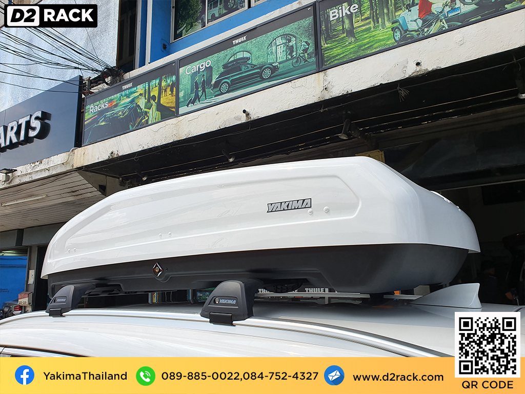 กล่องบนหลังคา YAKIMA Easytrip 470 กล่องเก็บของติดรถยนต์ กล่องสัมภาระบนหลังคา มือสอง ที่วางของบนหลังคา : ผลงานติดตั้ง กล่องหลังคารถยนต์ roof box Mazda CX8 มาสด้า ซีเอ็กซ์