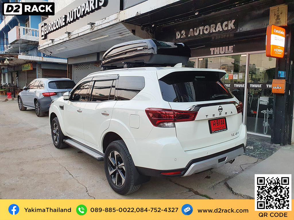 กล่องวางของบนหลังคา YAKIMA Easytrip 470 ขาย roofbox มือสอง กล่องติดหลังคาคารถ ที่เก็บของบนหลังคา : ผลงานติดตั้ง กล่องหลังคารถยนต์ roof box Nissan Terra นิสสัน เทอร์ร่า