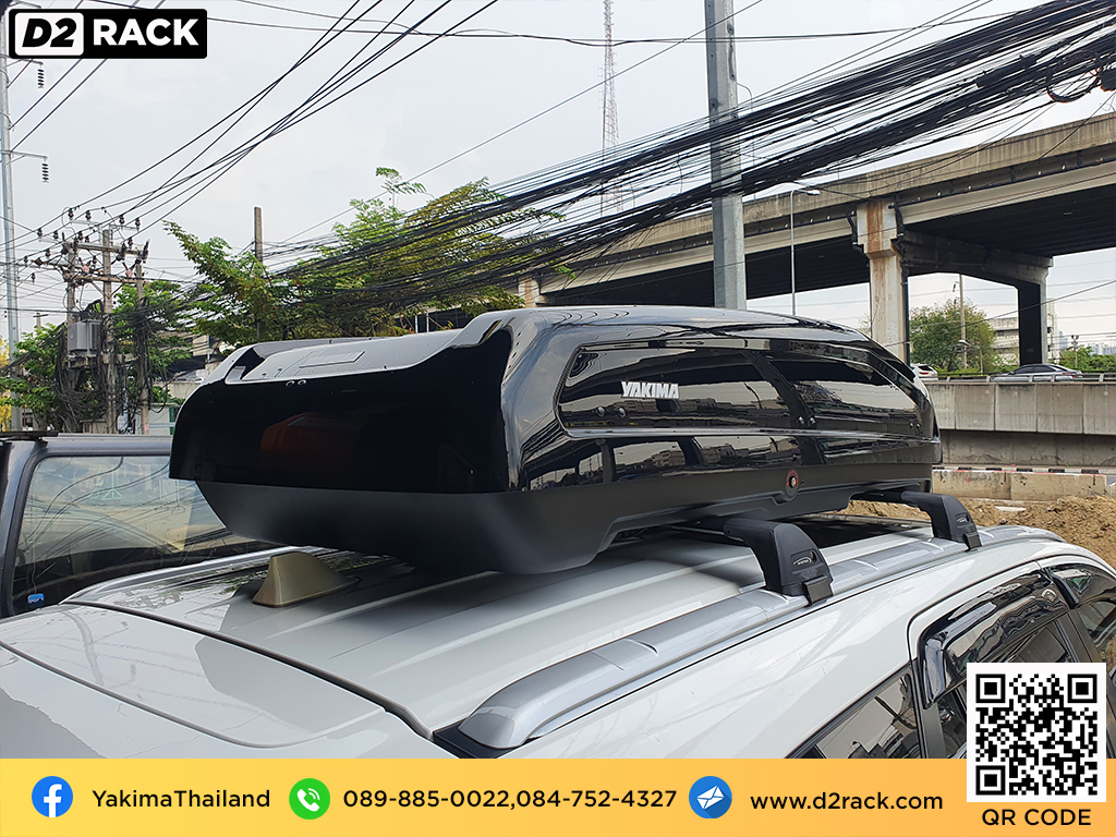 กล่องบนหลังคา YAKIMA Easytrip 470 กล่องเก็บของติดรถยนต์ กล่องสัมภาระบนหลังคา มือสอง ที่วางของบนหลังคา : ผลงานติดตั้ง กล่องหลังคารถยนต์ roof box Ford Everest เอเวอเรสต์