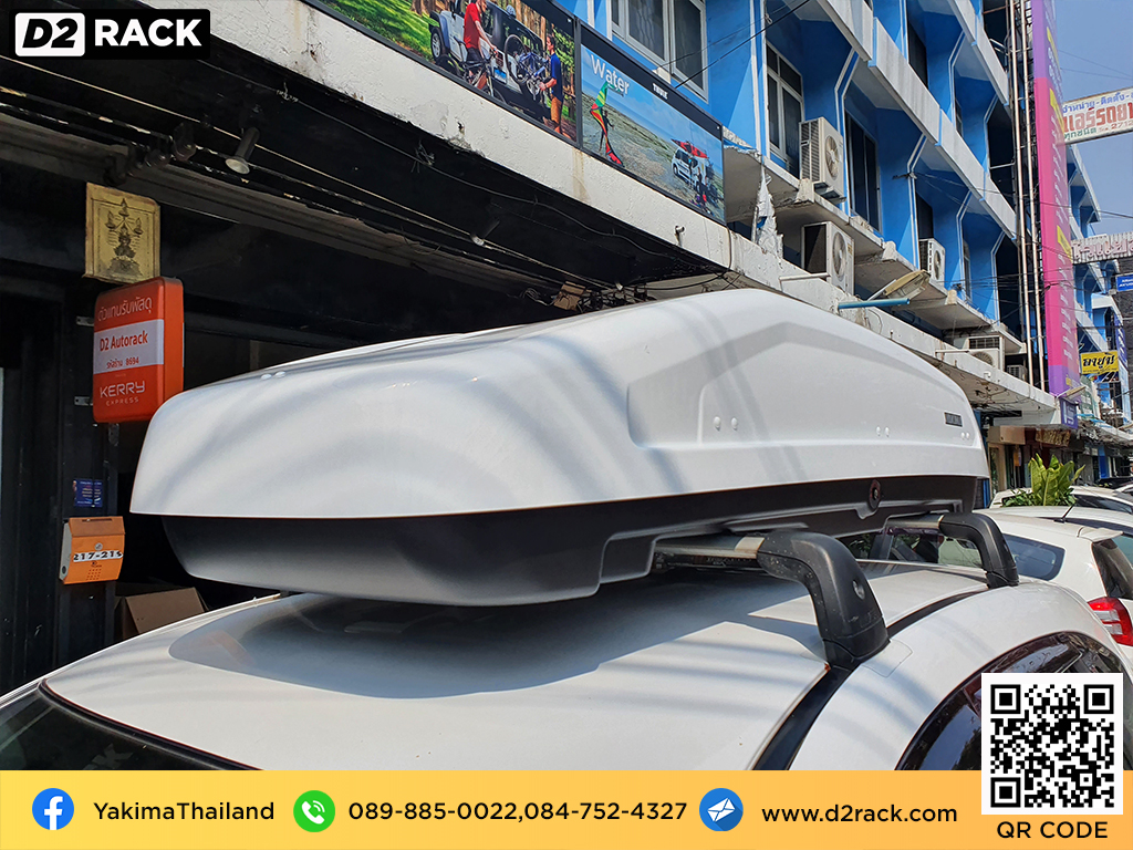 กล่อง RoofBox YAKIMA Easytrip 400 กล่องติดหลังคาคารถ กล่องบนหลังคา คานขวาง : ผลงานติดตั้ง กล่องหลังคารถยนต์ roof box Mazda CX5 ซีเอ็กซ์