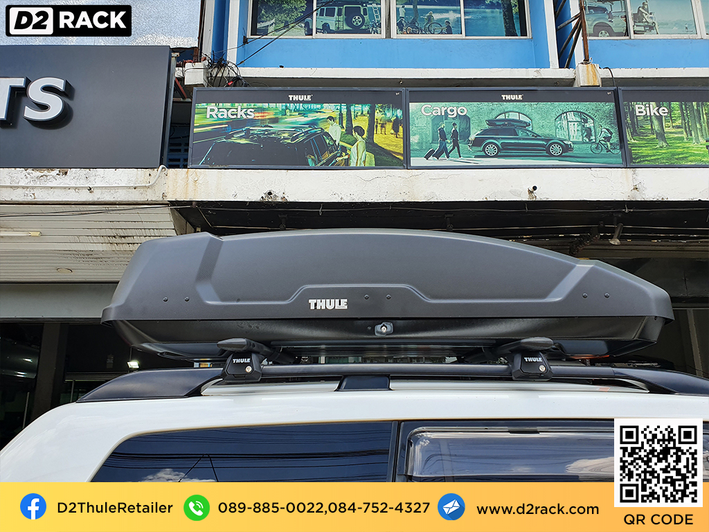 ขาย roofbox thule Force XT L ที่วางของบนหลังคา กล่องสัมภาระบนหลังคา กล่องเก็บของติดรถยนต์ : ผลงานติดตั้ง กล่องหลังคารถยนต์ roof box Toyota Prado โตโยต้า พราโด้