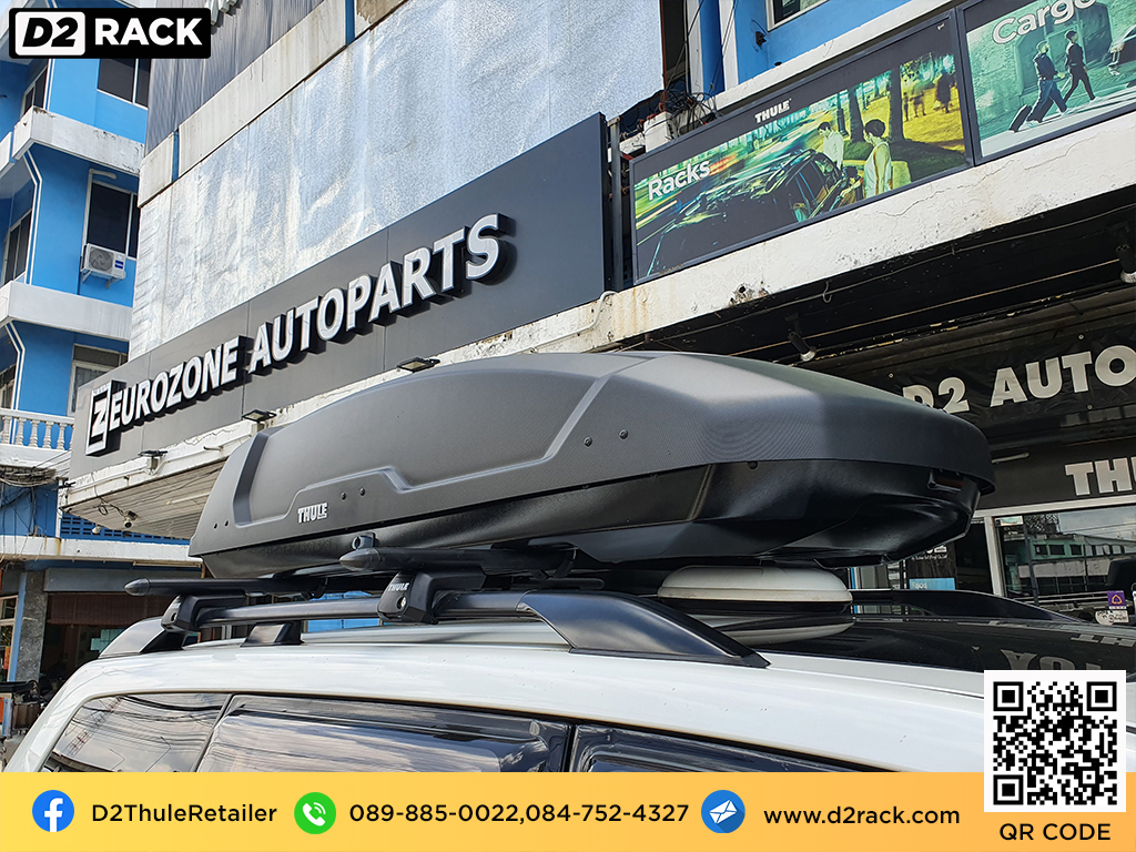 กล่องติดหลังคาคารถ thule Force XT L roof box ราคาถูก ที่วางของบนหลังคา กล่องหลังคารถ : ผลงานติดตั้ง กล่องหลังคารถยนต์ roof box Toyota Prado โตโยต้า พราโด้