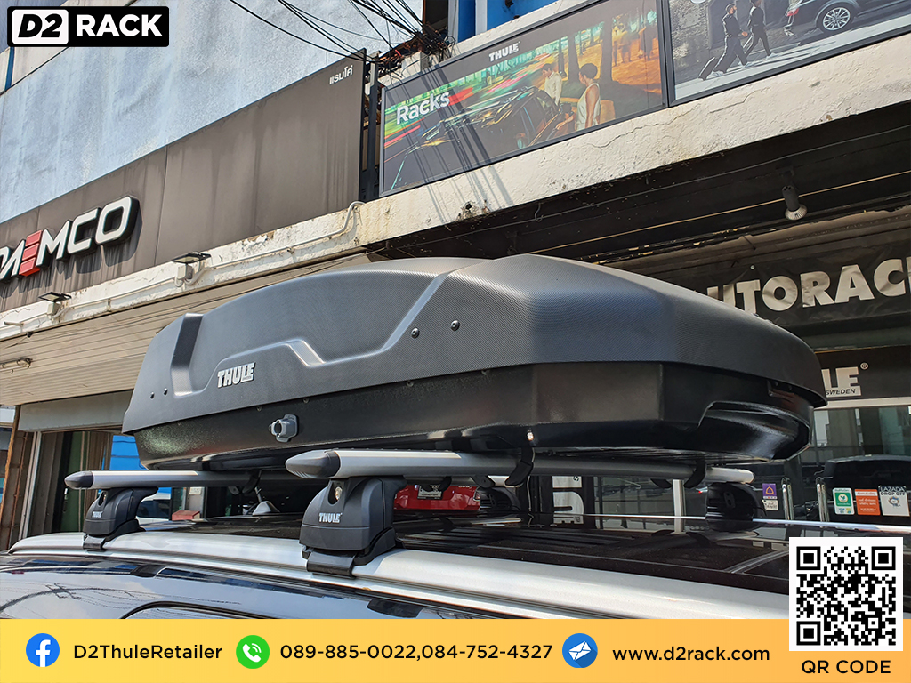 กล่องติดหลังคารถ THULE Force XT S roof box ราคาถูก ที่วางของบนหลังคา กล่องหลังคารถ : ผลงานติดตั้ง กล่องหลังคารถยนต์ roof box Ford Everest ฟอร์ด เอเวอเรสต์