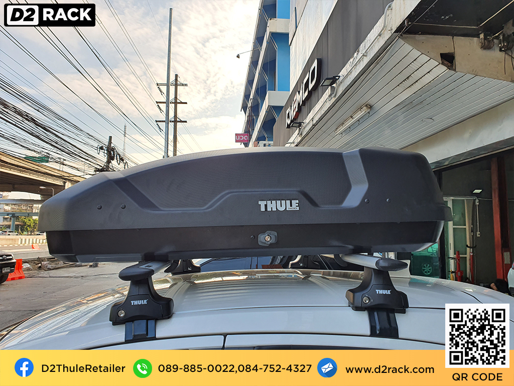 กล่องติดหลังคารถ THULE Force XT S roof box ราคาถูก ที่วางของบนหลังคา กล่องหลังคารถ : ผลงานติดตั้ง กล่องหลังคารถยนต์ roof box Mazda 2 มาสด้า2