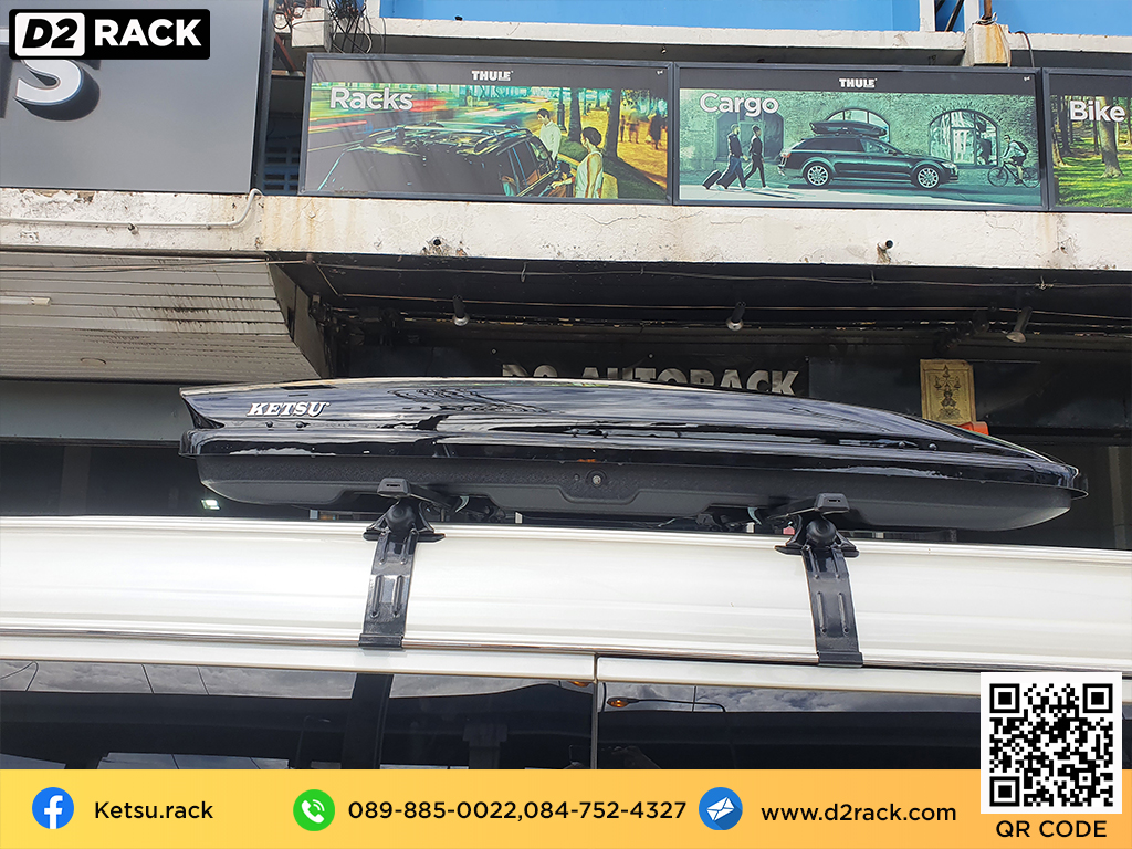 ขาย roofbox KETSU L ที่วางของบนหลังคา กล่องสัมภาระบนหลังคา กล่องเก็บของติดรถยนต์ : ผลงานติดตั้ง กล่องหลังคารถยนต์ roof box Toyota Ventury โตโยต้า เวนจูรี่