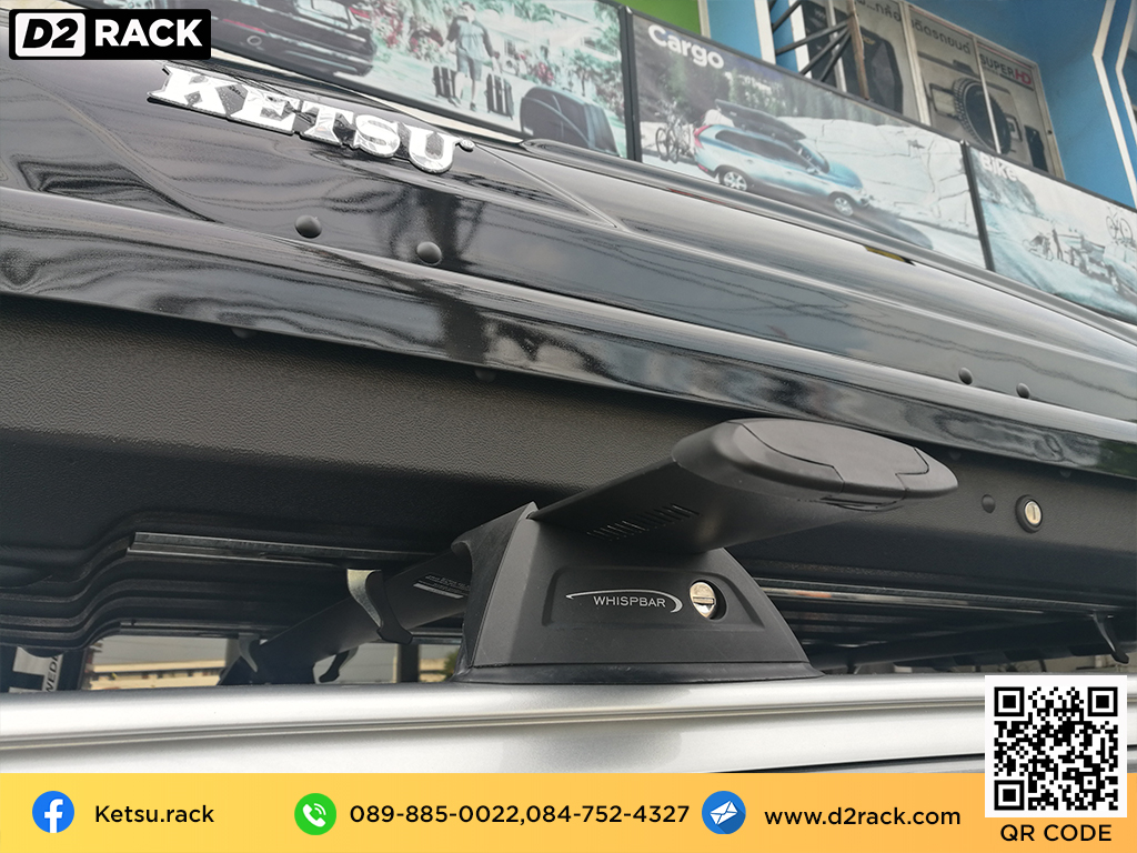 กล่อง หลังคา รถ KETSU Roofbox M1 กล่องวางของบนหลังคา กล่องเก็บของติดรถยนต์ ที่เก็บของบนหลังคา : ผลงานติดตั้ง กล่อง Mitsubishi Pajero ปาเจโร่