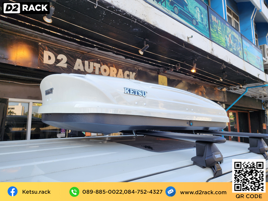 Toyota Alphard ติดตั้ง กล่องใส่สัมภาระบนหลังคา KETSU Roofbox รุ่น M1 Glossy