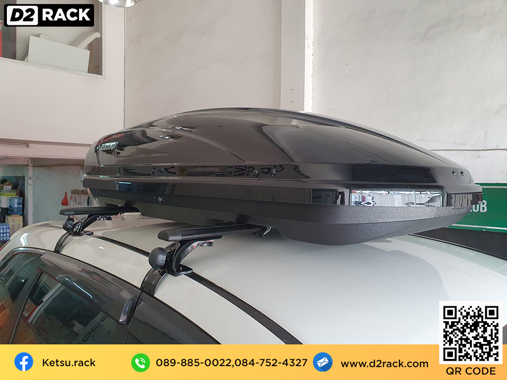 กล่องอเนกประสงค์บนหลังคารถ KETSU M1 roof box กล่องสัมภาระบนหลังคา กล่องบนหลังคา กล่องอเนกประสงค์บนหลังคารถ : ผลงานติดตั้ง กล่องหลังคารถยนต์ roof box Honda CRV G5 ซีอาร์วี