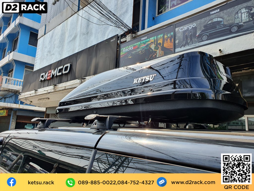 Hyundai H1 ติดตั้ง กล่องบนหลังคา KETSU Roofbox รุ่น M3 Glossy