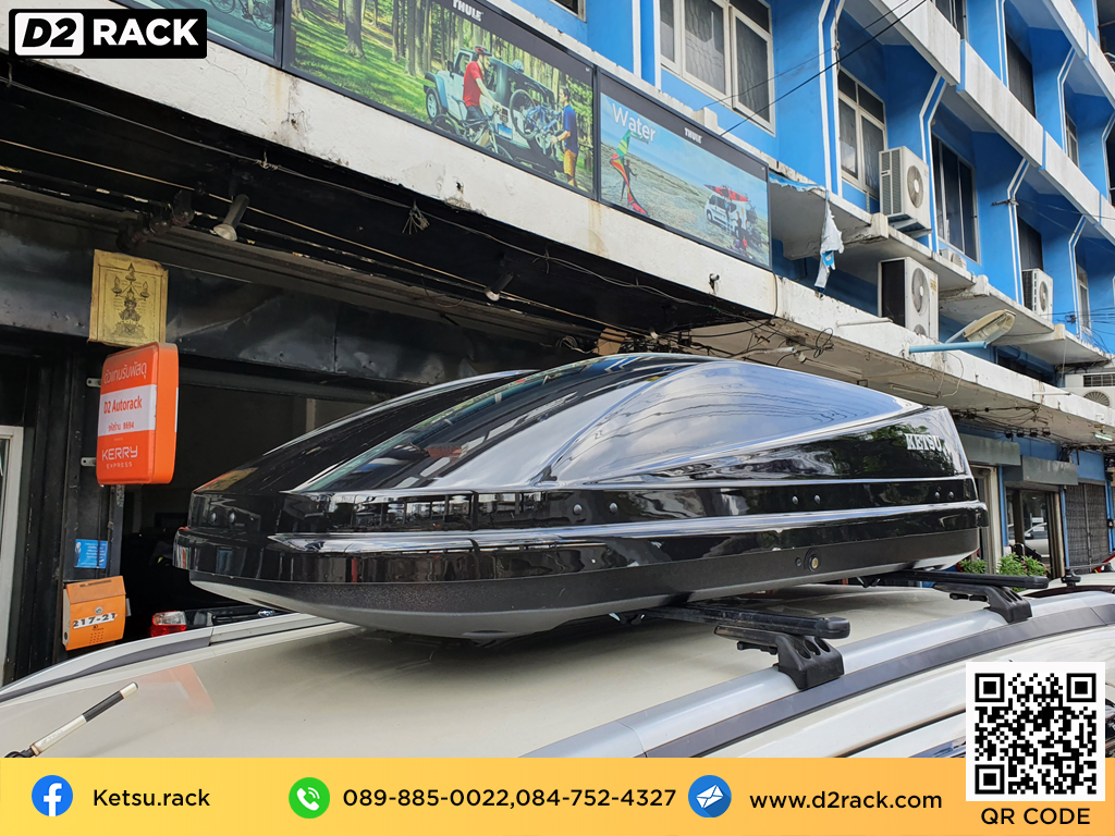 Isuzu Mu X ติดตั้ง กล่องเก็บสัมภาระบนหลังคา KETSU Roofbox รุ่น M3 Glossy