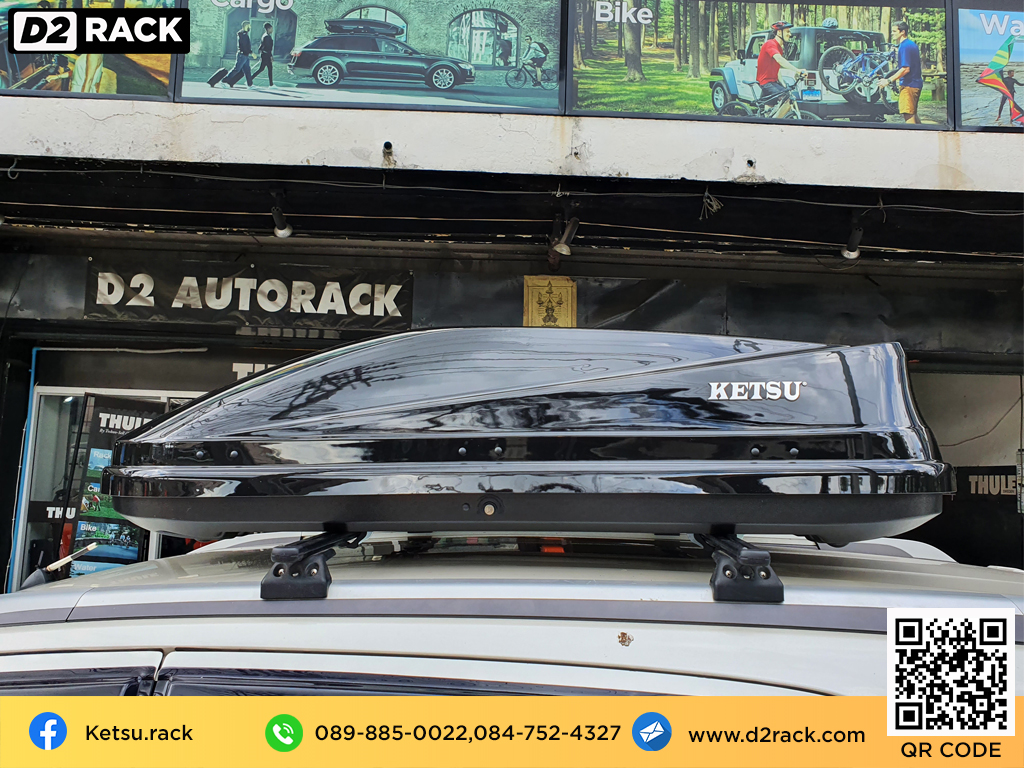 Isuzu Mu X ติดตั้ง ที่วางของบนหลังคา KETSU Roofbox รุ่น M3 Glossy