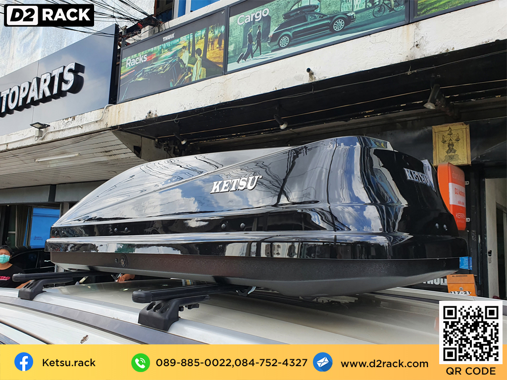 Isuzu Mu X ติดตั้ง กล่องใส่สัมภาระบนหลังคา KETSU Roofbox รุ่น M3 Glossy