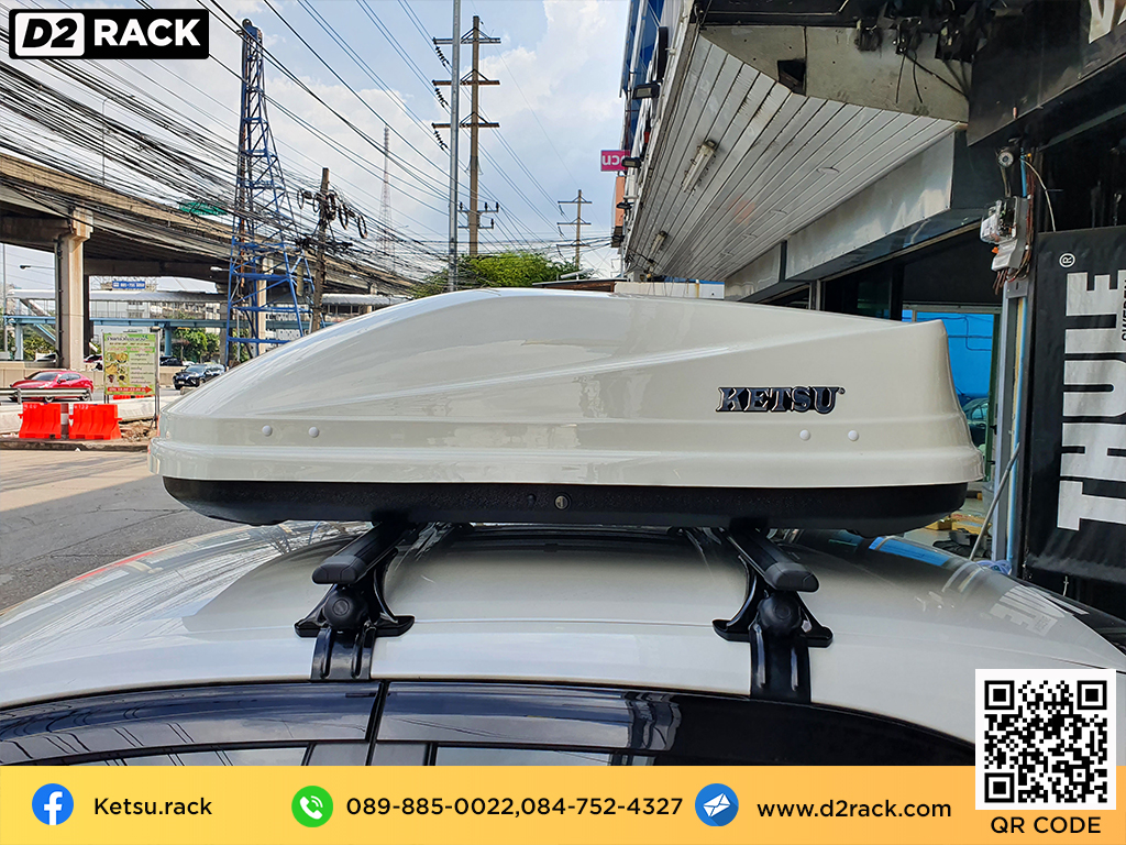 ขาย roofbox KETSU M3 ที่วางของบนหลังคา กล่องสัมภาระบนหลังคา กล่องเก็บของติดรถยนต์ : ผลงานติดตั้ง กล่องหลังคารถยนต์ roof box Toyota Altis อัลติส