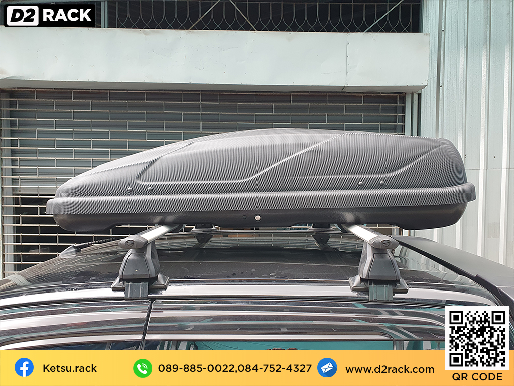 กล่องติดหลังคาคารถ KETSU M4 roof box ราคาถูก ที่วางของบนหลังคา กล่องหลังคารถ : ผลงานติดตั้ง กล่องหลังคารถยนต์ roof box Toyota Revo Rocco รีโว่ ร็อคโค่