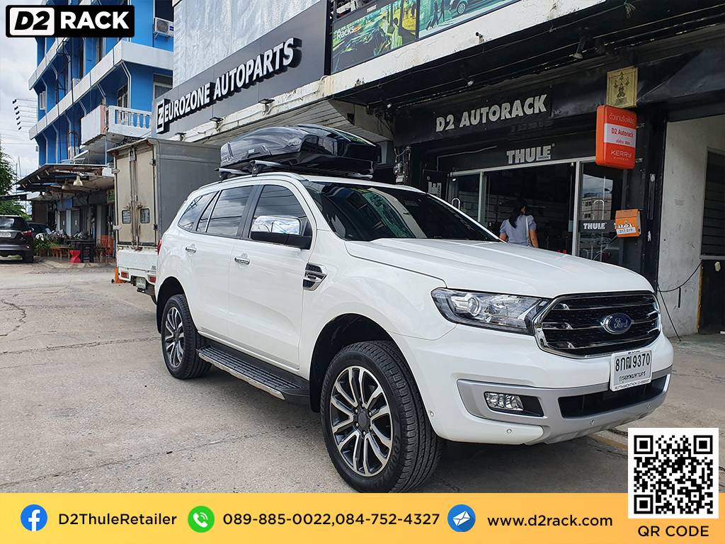 Ford Everest ติดตั้ง กล่องวางของบนหลังคา THULE Roofbox รุ่น Motion XT Size L