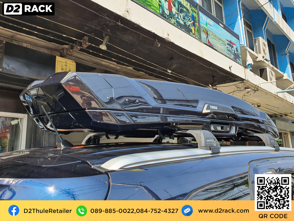 Ford Everest ติดตั้ง กล่องบนหลังคา THULE Roofbox รุ่น Vector Size L