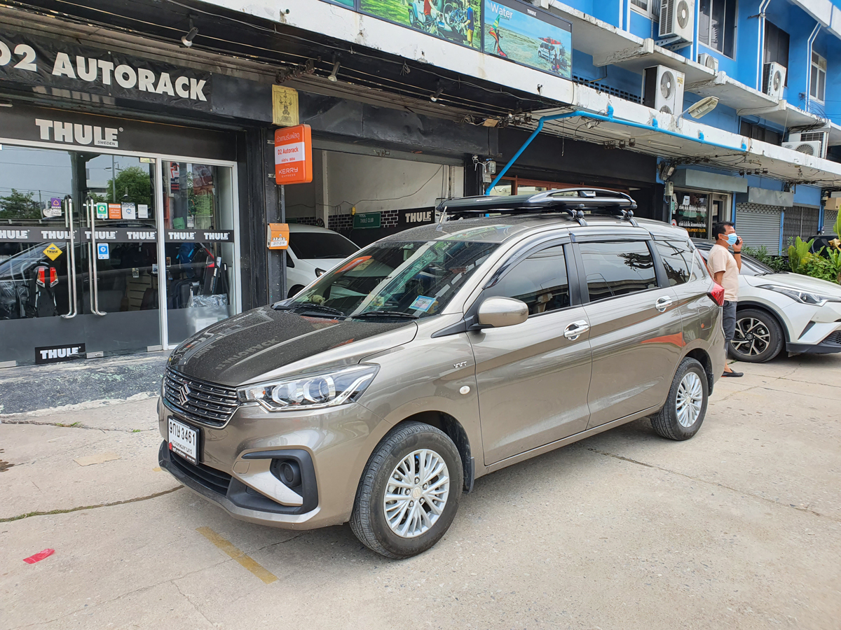 Suzuki Ertiga ติดตั้ง แร็คใส่ของบนหลังคา CARRYBOY Roofrack รุ่น CB550N 100x120 cm