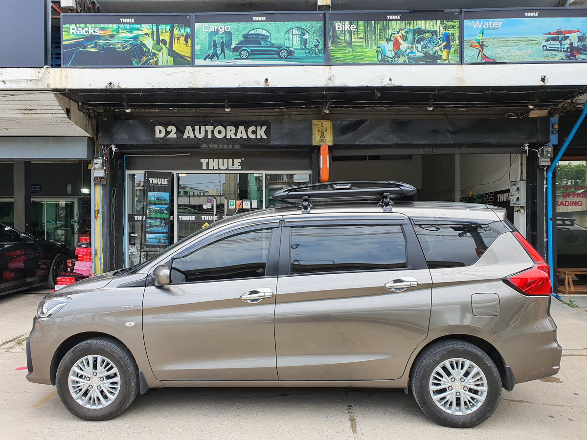 Suzuki Ertiga ติดตั้ง ถาดใส่ของบนหลังคา CARRYBOY Roofrack รุ่น CB550N 100x120 cm