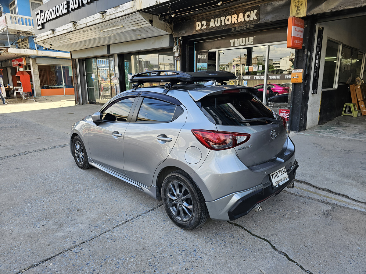 Mazda 2 ติดตั้ง ที่วางของบนหลังคา CARRYBOY Roofrack รุ่น CB550N 100x120 cm