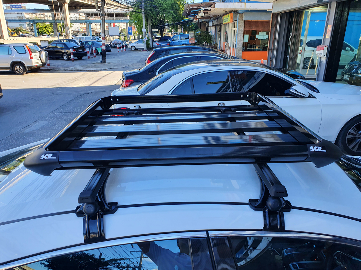 Honda Civic ติดตั้ง แร็คบนหลังคา SCR Roofrack รุ่น RR03 100x130 cm Black Color