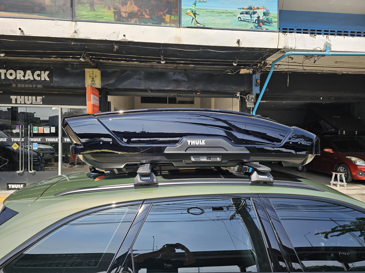 Audi A4 ติดตั้ง ที่ใส่ของบนหลังคารถ THULE Roofbox รุ่น Motion XT Size L