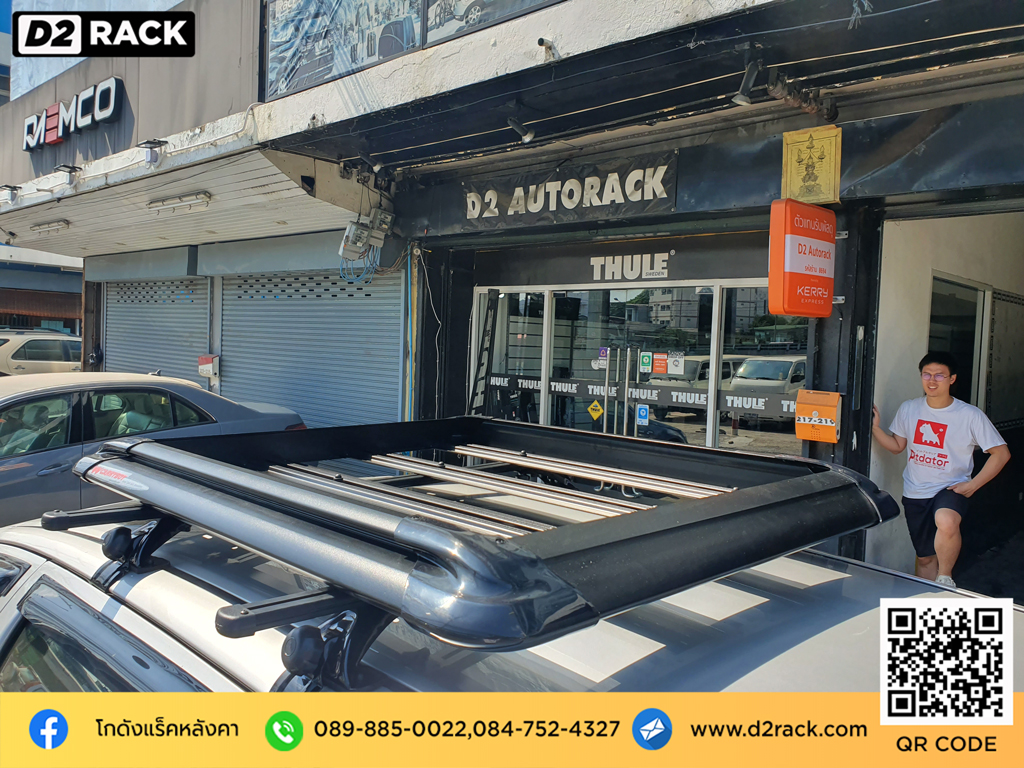 Toyota Wish ติดตั้ง แร็คติดหลังคารถ CARRYBOY Roofrack รุ่น CB535N 100x120 cm