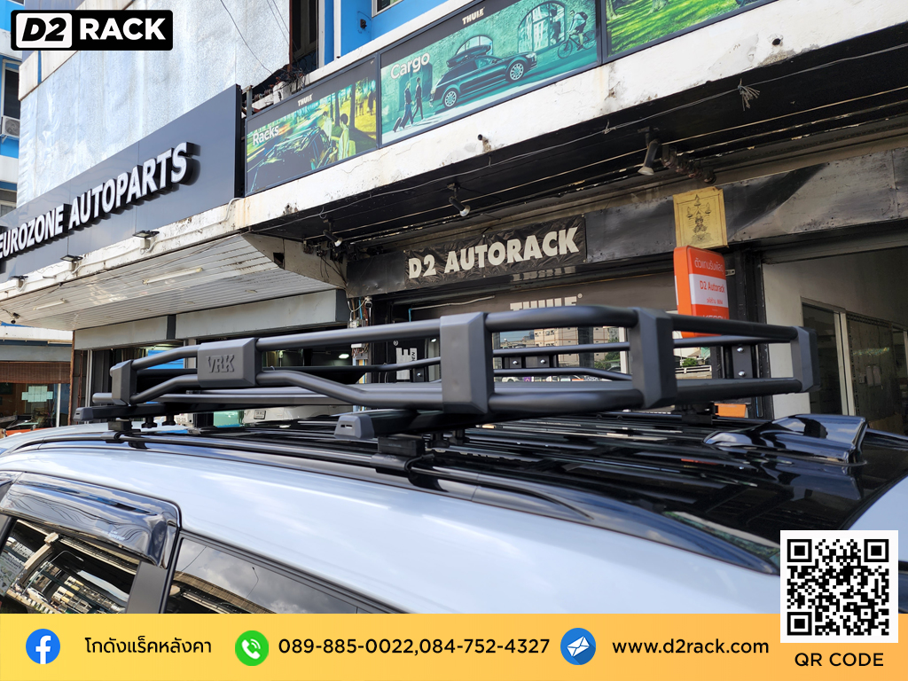 Mitsubishi Pajero sport ติดตั้ง ตะแกรงบนหลังคา VRK Roofrack รุ่น Tray 001 100x150 cm