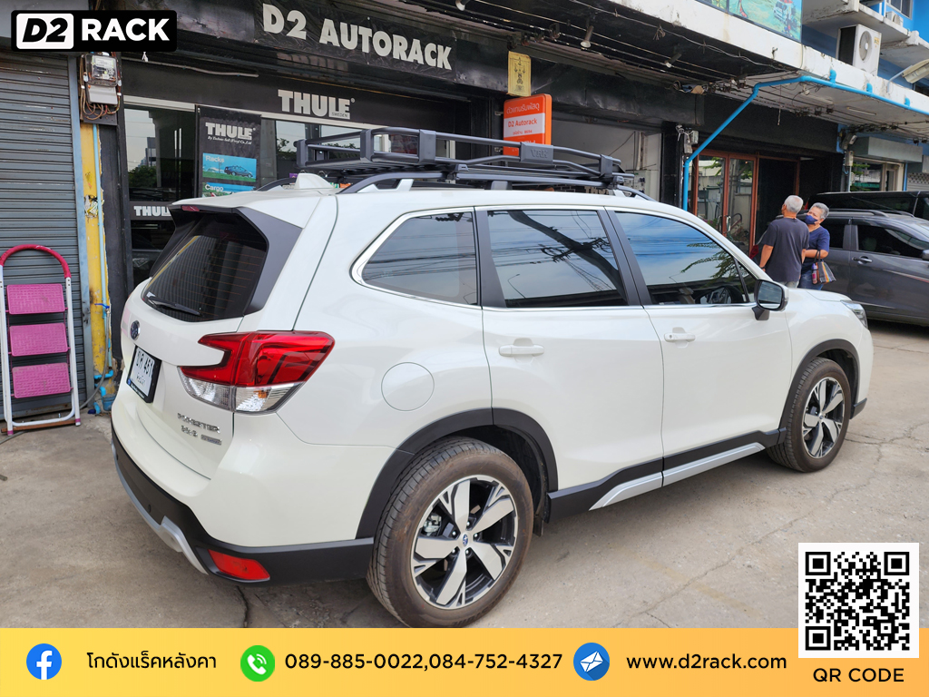 Subaru Forester ติดตั้ง ที่วางของบนหลังคา VRK Roofrack รุ่น Tray 001 100x150 cm