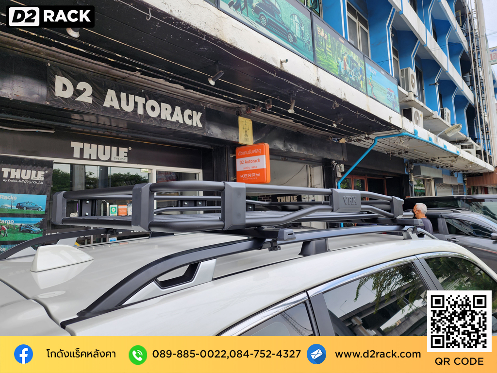 Subaru Forester ติดตั้ง แร็คติดหลังคารถ VRK Roofrack รุ่น Tray 001 100x150 cm