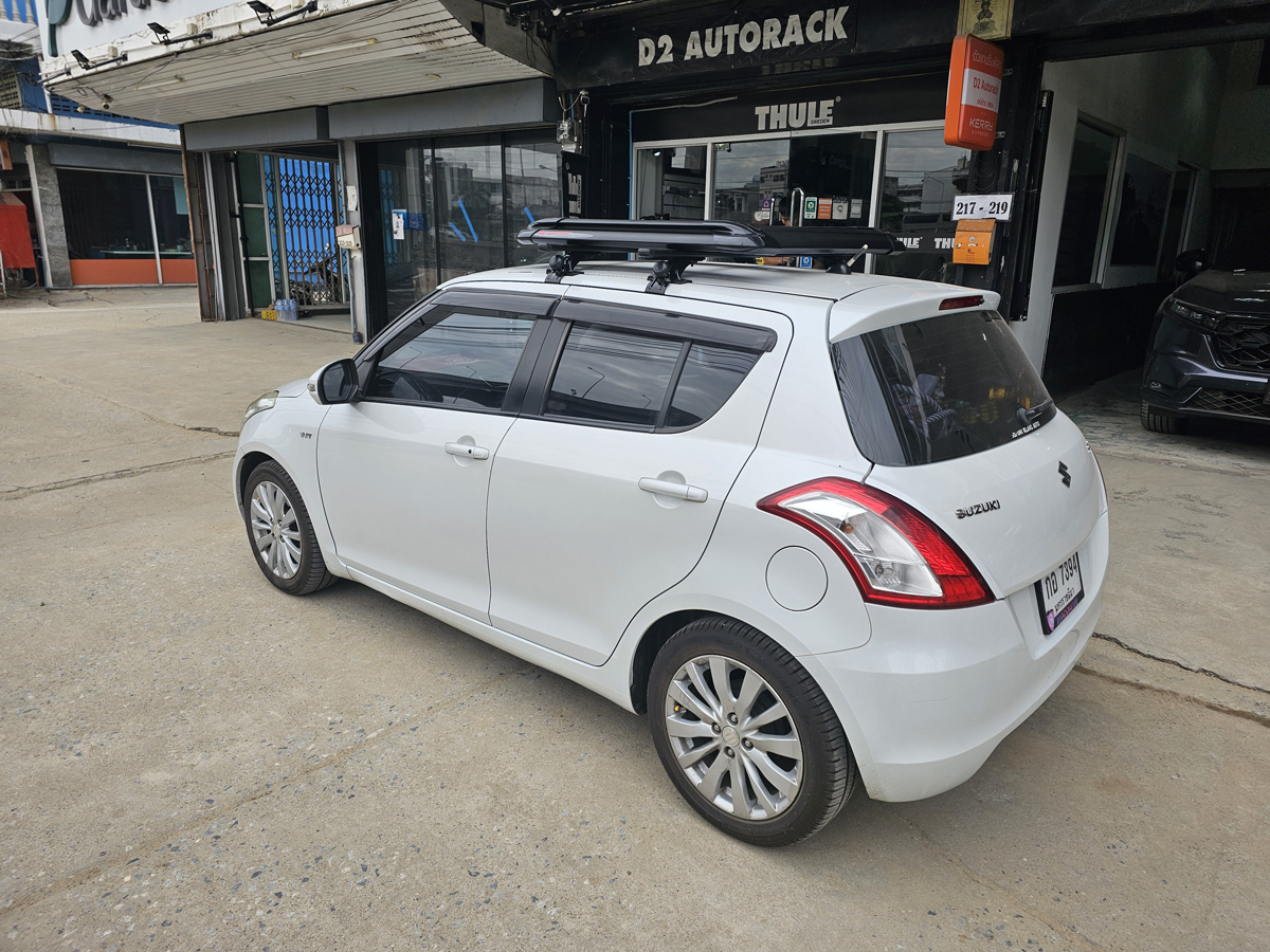 Suzuki Swift ติดตั้ง ตะแกรงใส่ของบนหลังคา CARRYBOY Roofrack รุ่น CB535B 100x100 cm