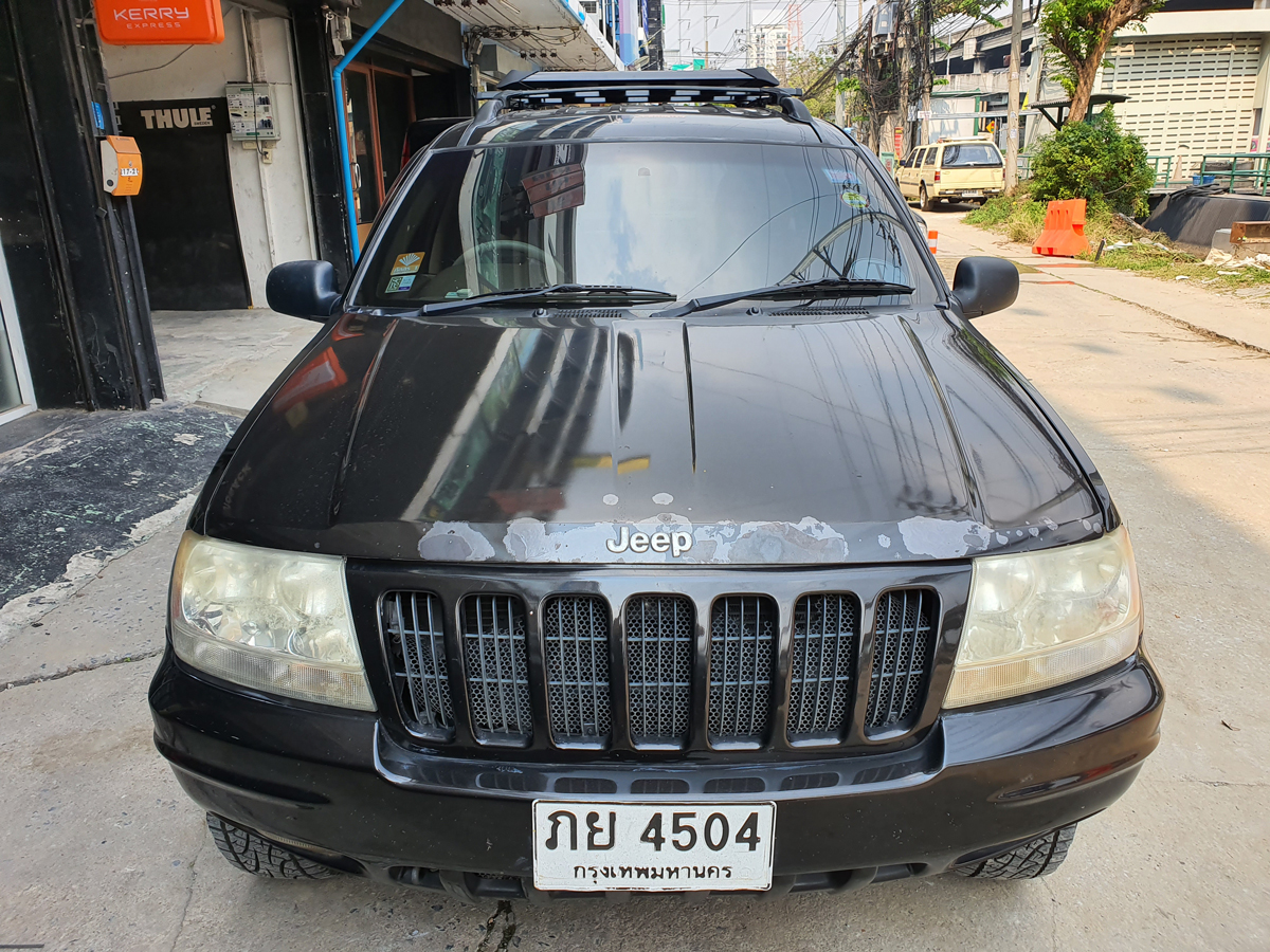 Jeep Cherokee ติดตั้ง ตะแกรงใส่ของบนหลังคา VRK Roofrack รุ่น Modern Black Color 100x120 cm