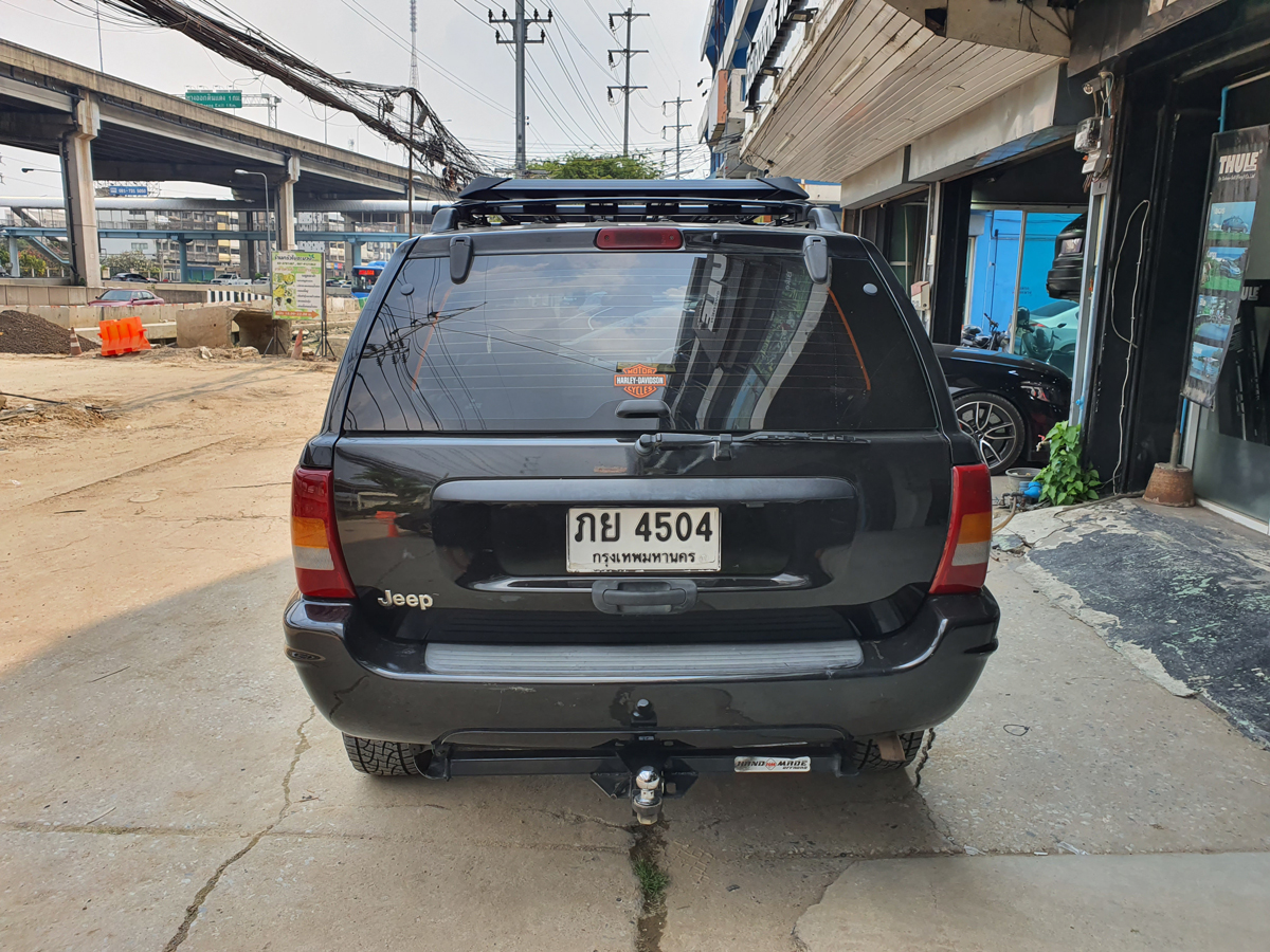 Jeep Cherokee ติดตั้ง ติดแร็คหลังคา VRK Roofrack รุ่น Modern Black Color 100x120 cm